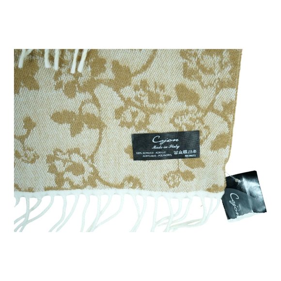 NWT Cejon Spacious Floral Print Blanket Wrap Womens One Size Camel Color - Picture 3 of 4